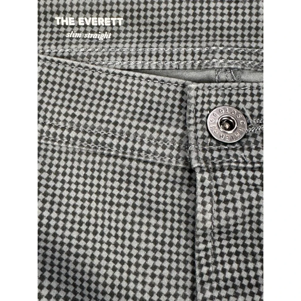 Adriano Goldschmied Jeans Men 38x34 Gray Houndstooth AG Slim Straight Everett‎